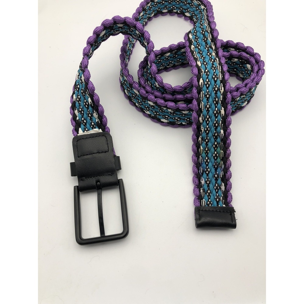 Belt, Parachute Cord Belt, Purple, Teal, Black, White.53"